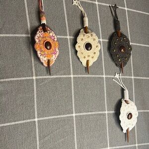 Different color beaded barrettes